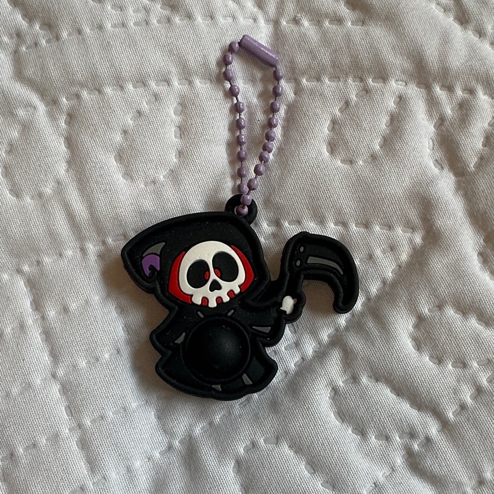 Cute Grim Reaper Keychain for Kids - Black and Purple